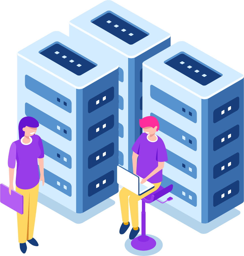 Data Center Maintenance Illustration