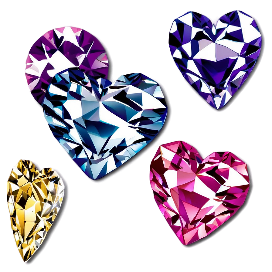 Dazzling Heart Diamond Art Png 24