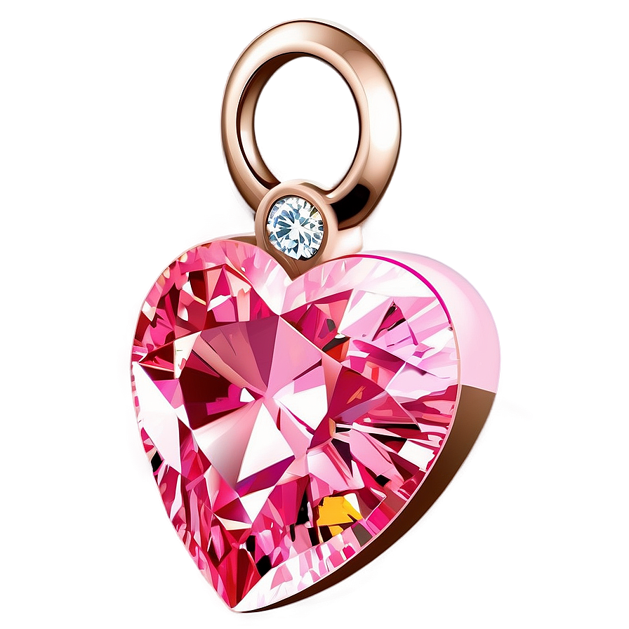 Dazzling Pink Heart Diamond Art Png Kdq