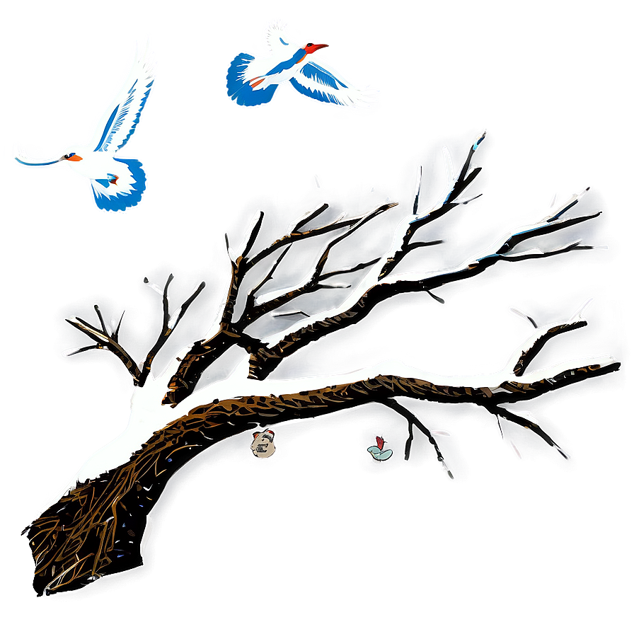 Dead Tree With Birds Png Ors74