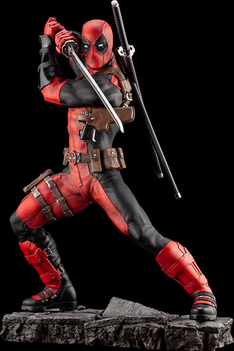 Deadpool Action Figure Posing With Swords