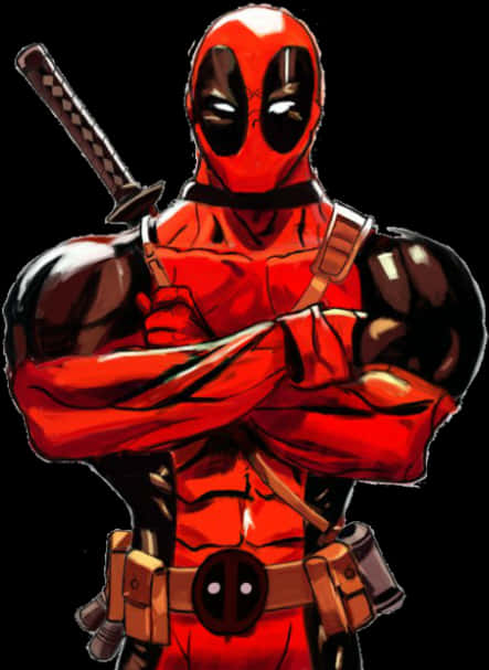 Deadpool Arms Crossed Illustration