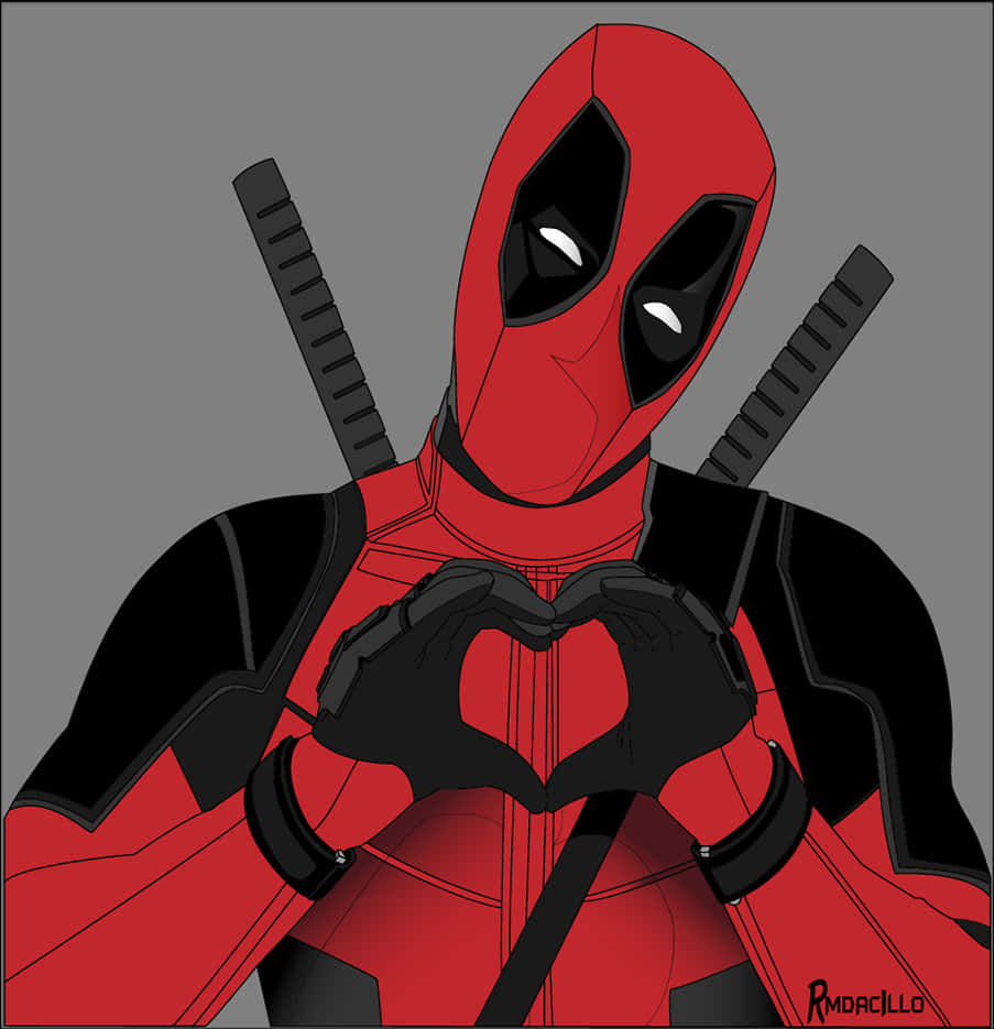 Deadpool Heart Hand Gesture