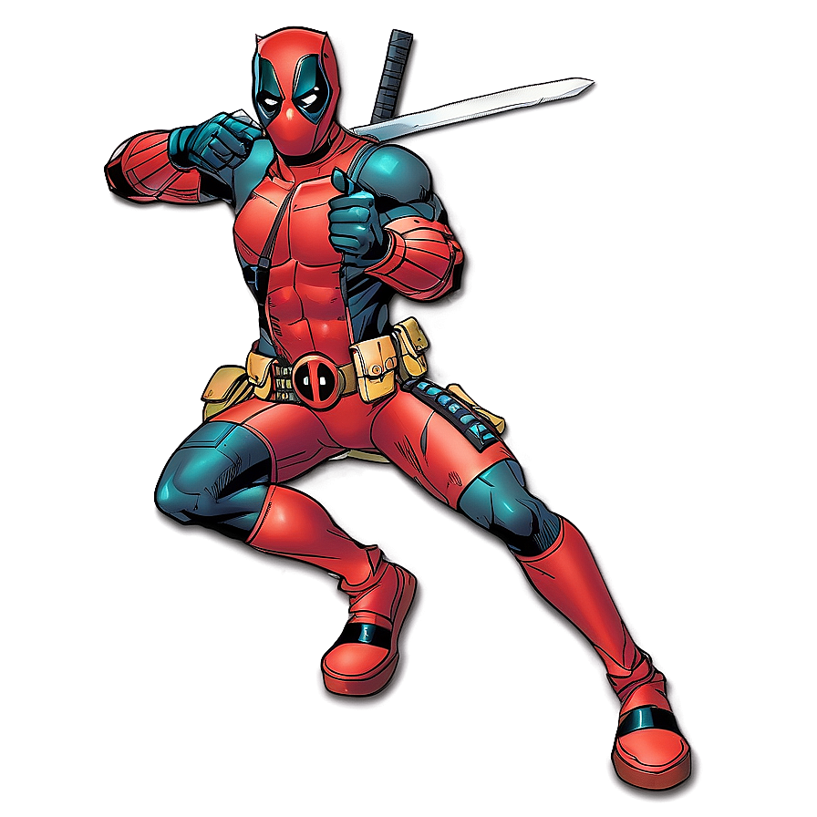 Deadpool In Battle Stance Png Mrh95