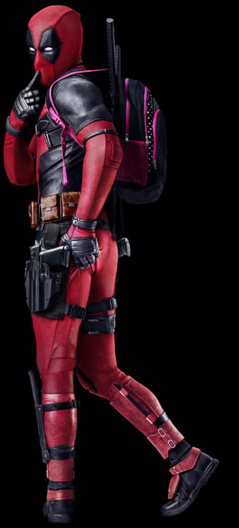 Deadpool Pose Fingeron Lips