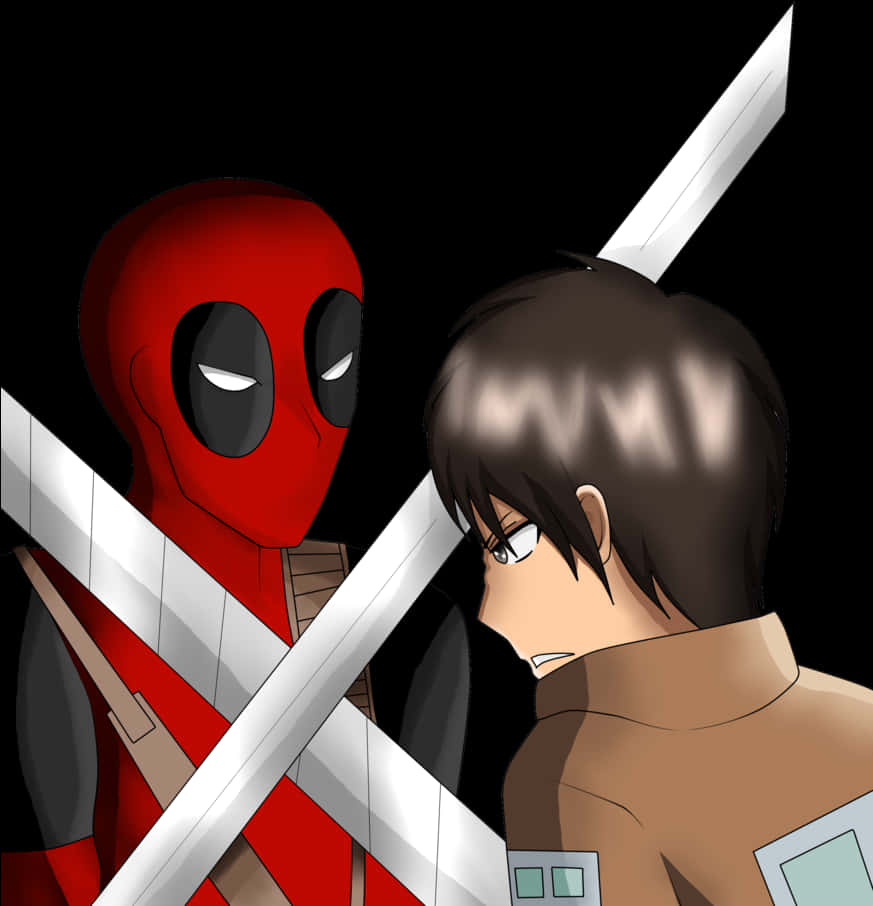 Deadpooland Eren Crossover Art