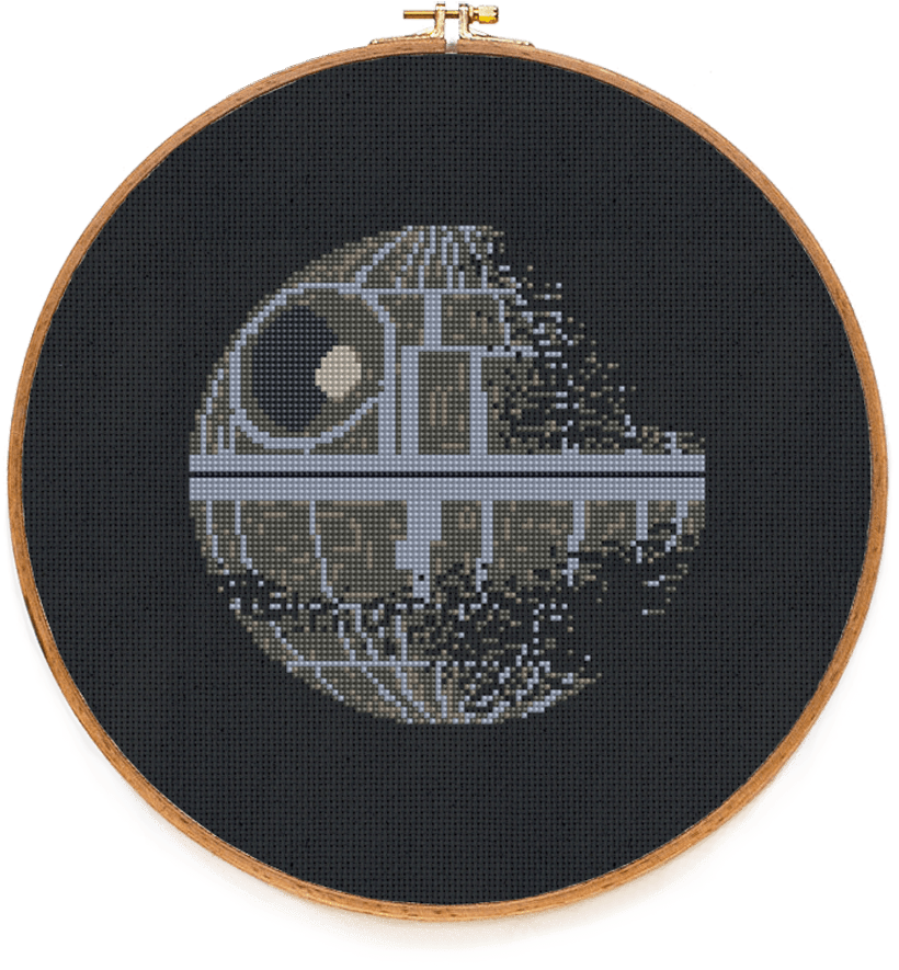 Death Star Cross Stitch Art