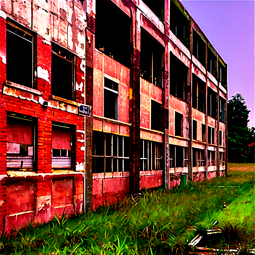 Decayed Urban Building Png 12