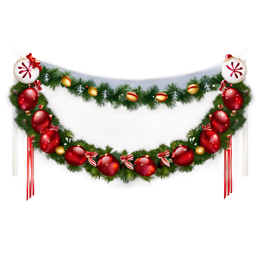 December Holiday Garland Png 06202024