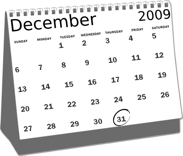 December2009 Calendar Clipart