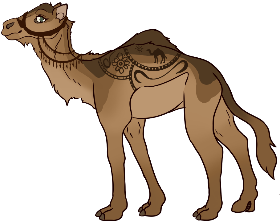 Decorated Camel Cartoon Illustration