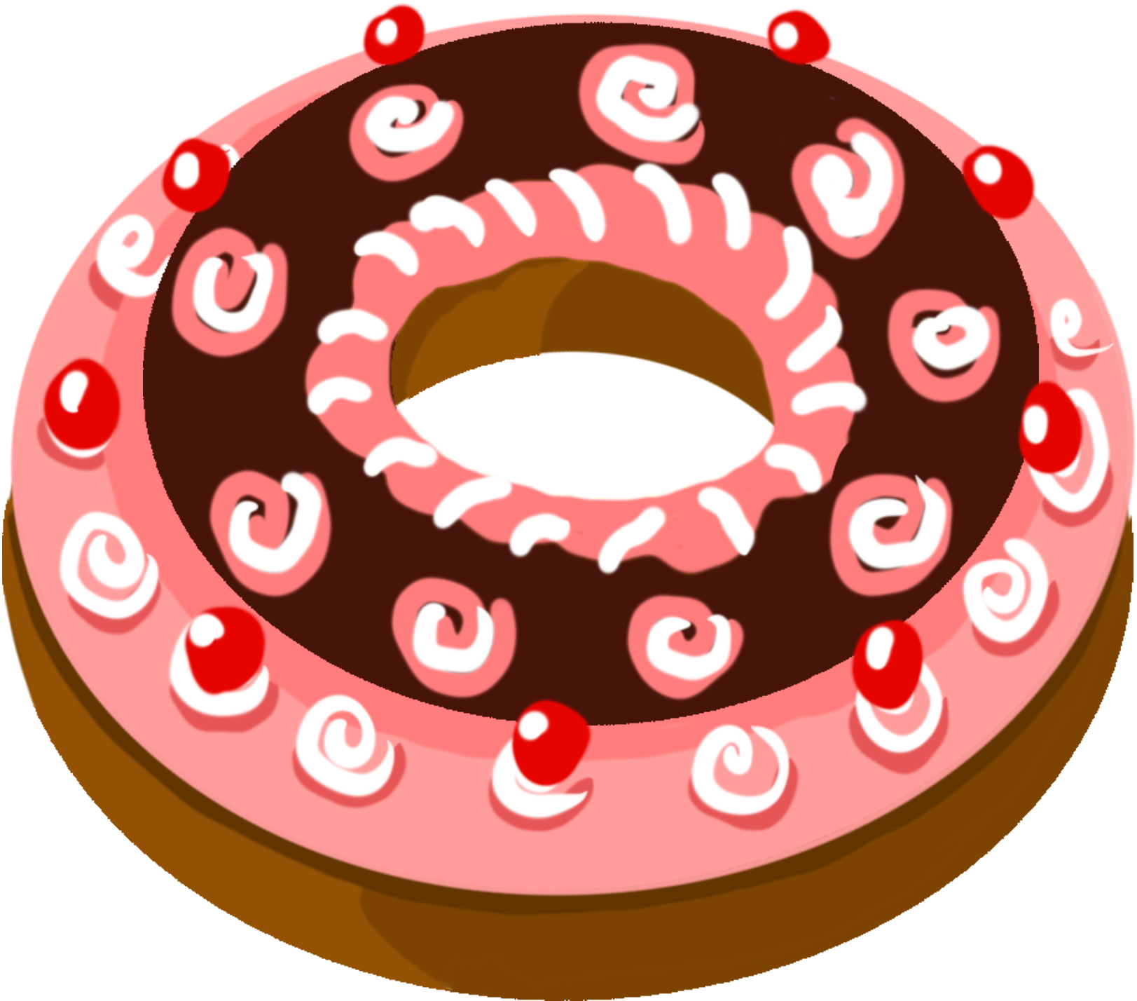 Decorated Chocolate Donut Illustration