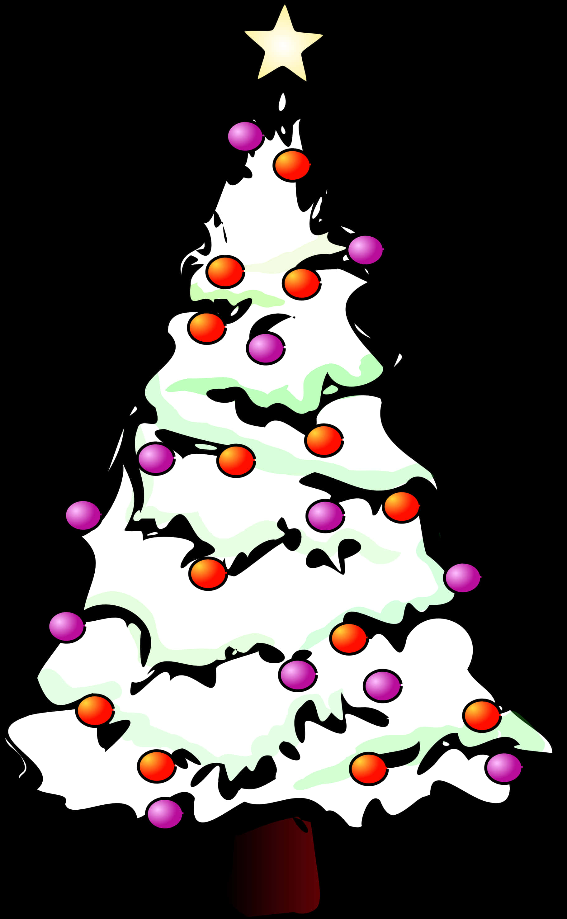 Decorated Christmas Tree Cartoon