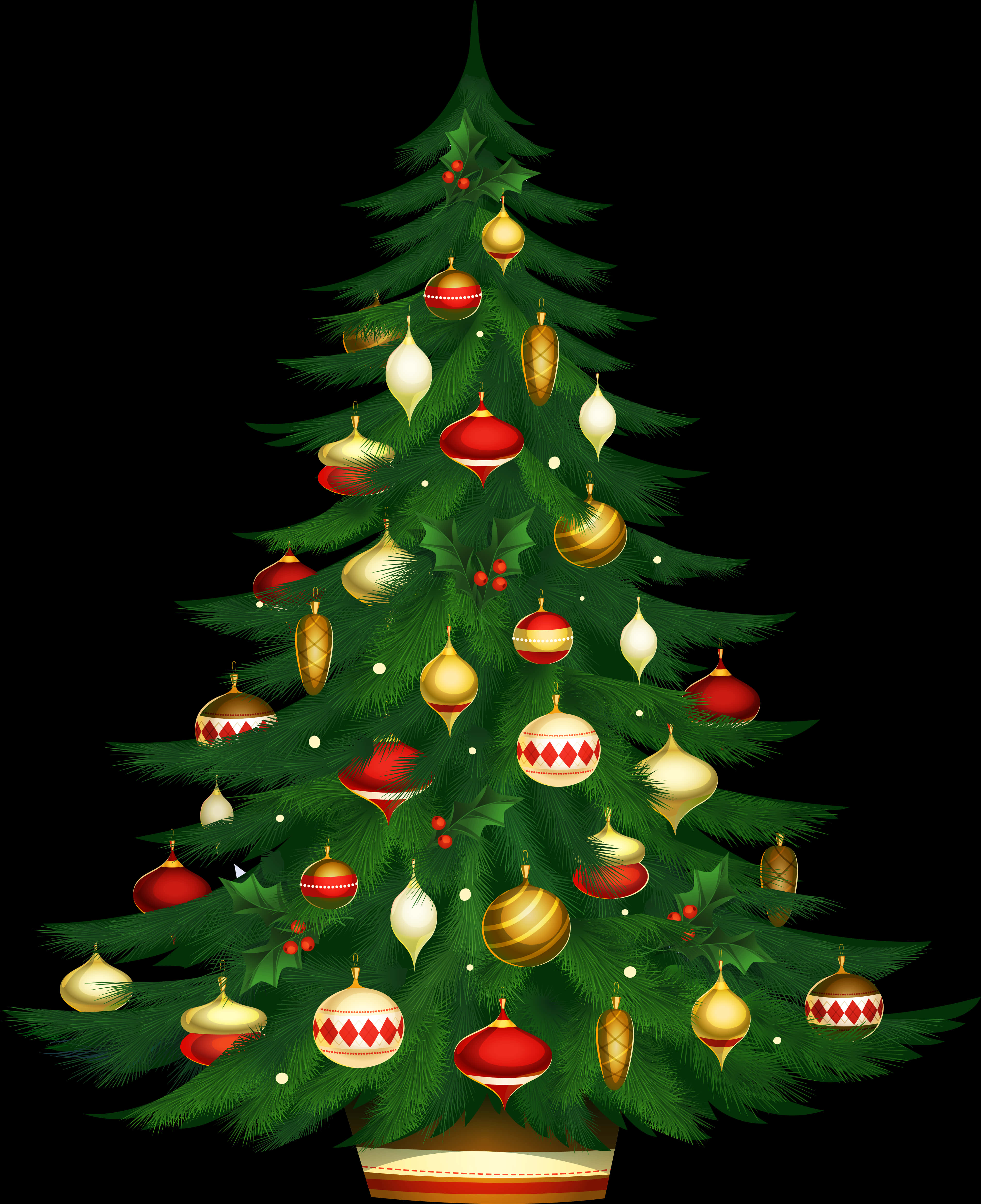 Decorated Christmas Tree Illustration