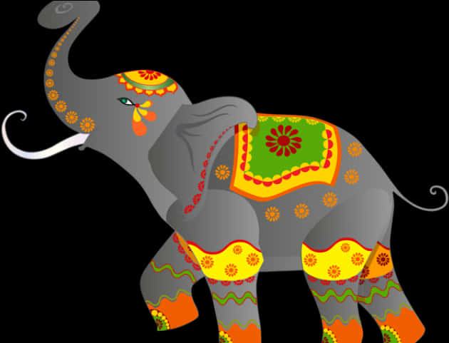 Decorated Elephant Illustration