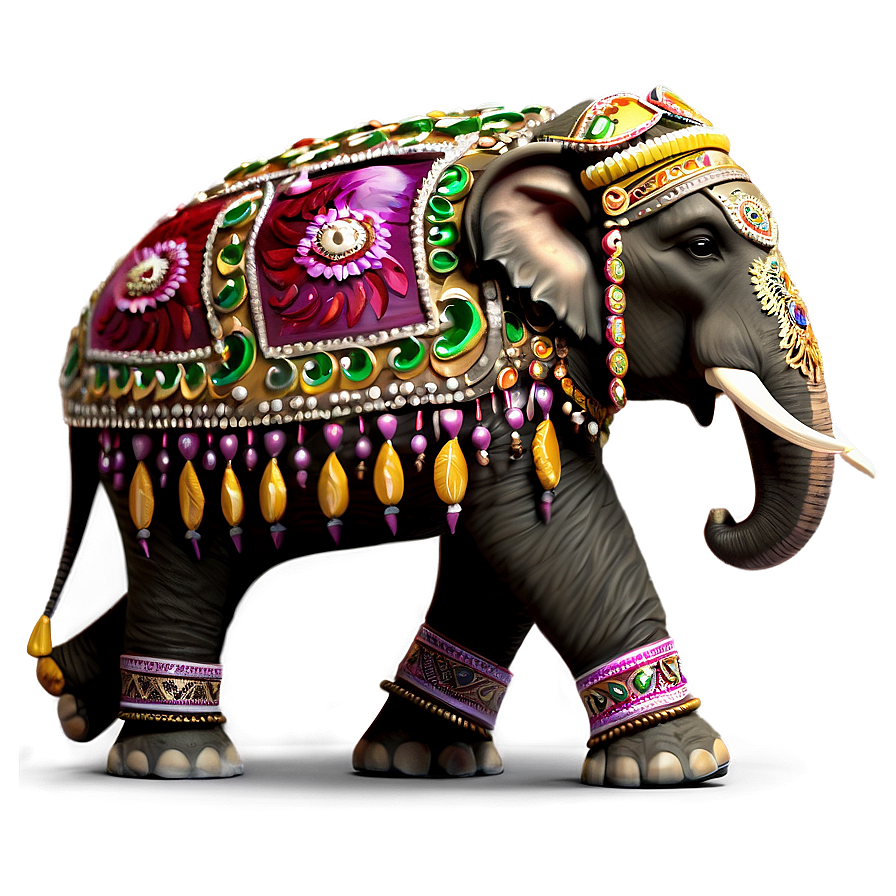 Decorated Indian Elephant Png 05032024