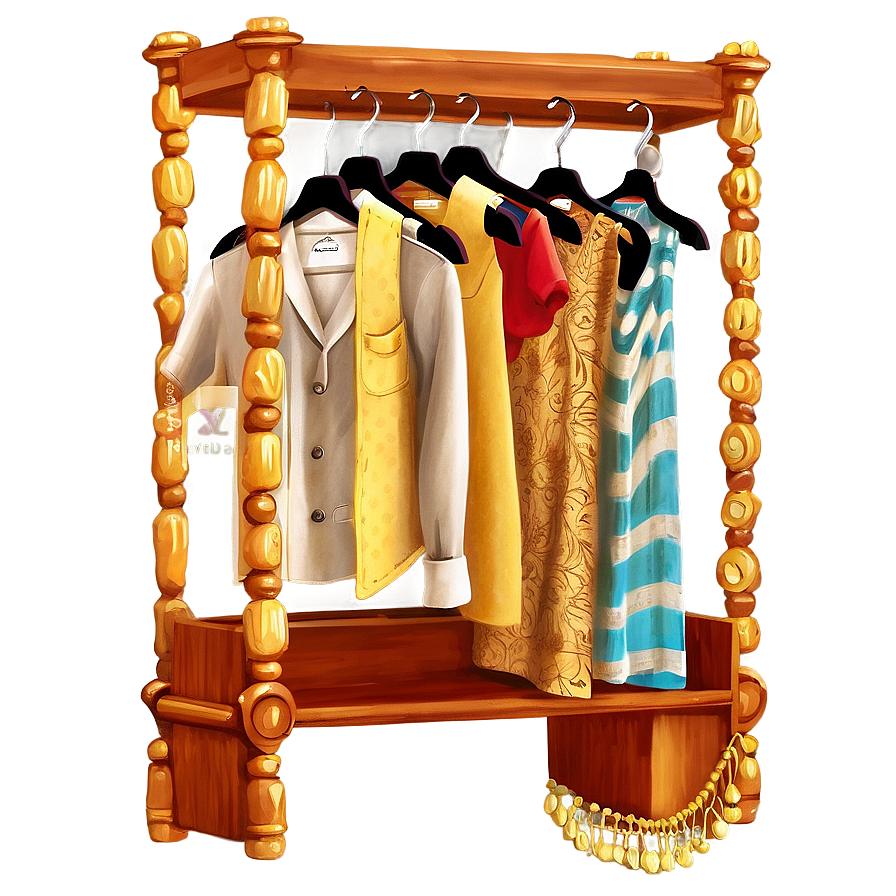 Decorative Clothes Rack Png Hkm