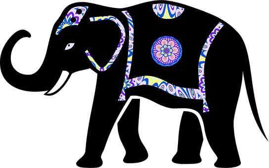 Decorative Elephant Silhouette Art