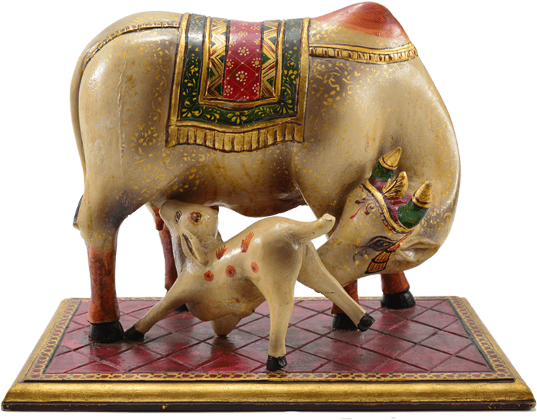 Decorative Elephantand Calf Figurines