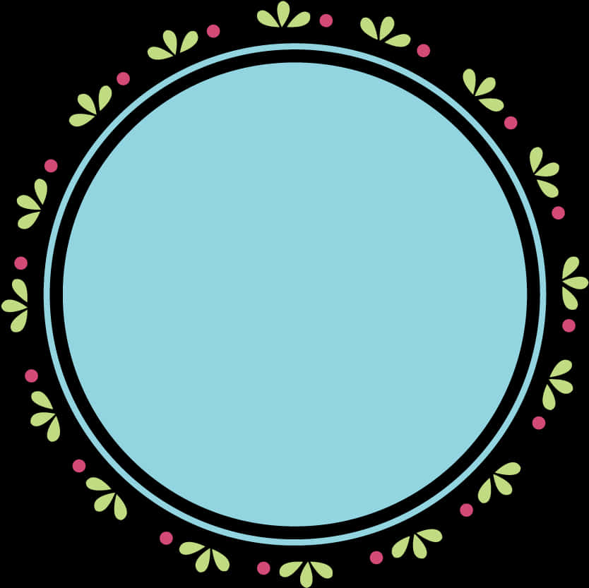 Decorative Floral Circle Frame Vector