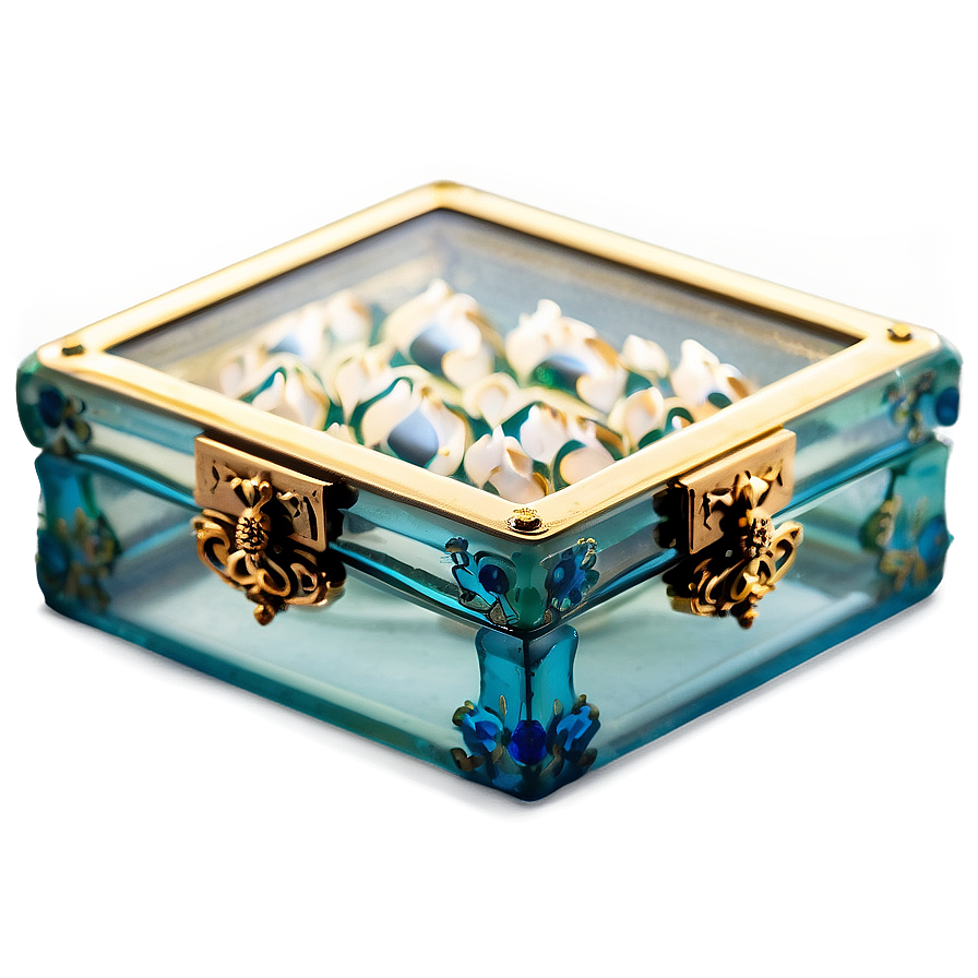 Decorative Glass Keepsake Box Png Mtq16