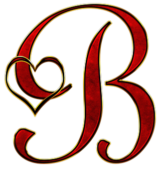 Decorative Letter Bwith Heart