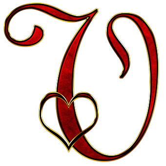 Decorative Letter Dwith Heart