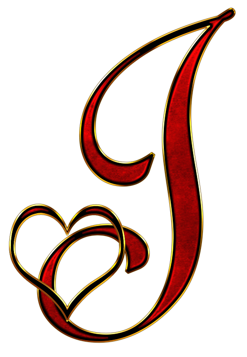 Decorative Letter Jwith Heart