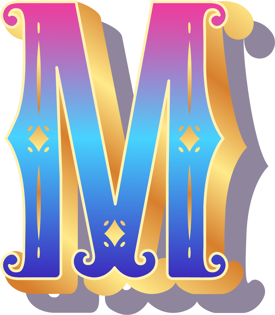 Decorative Letter M Illustration