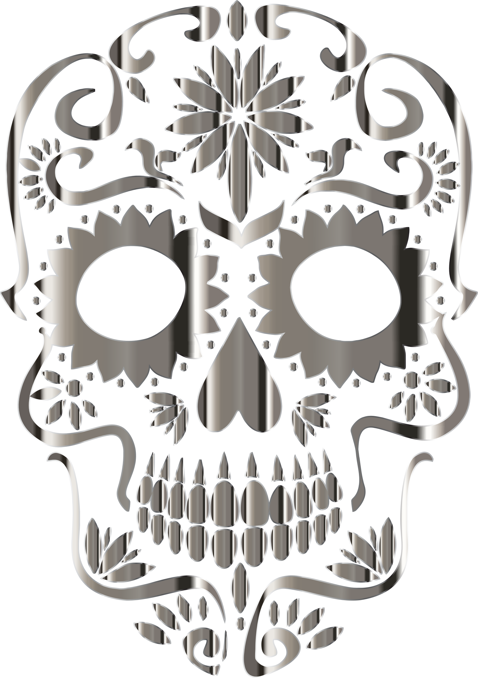 Decorative Metallic Skull Design.png