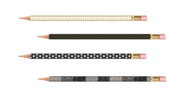 Decorative Pencils Black Background