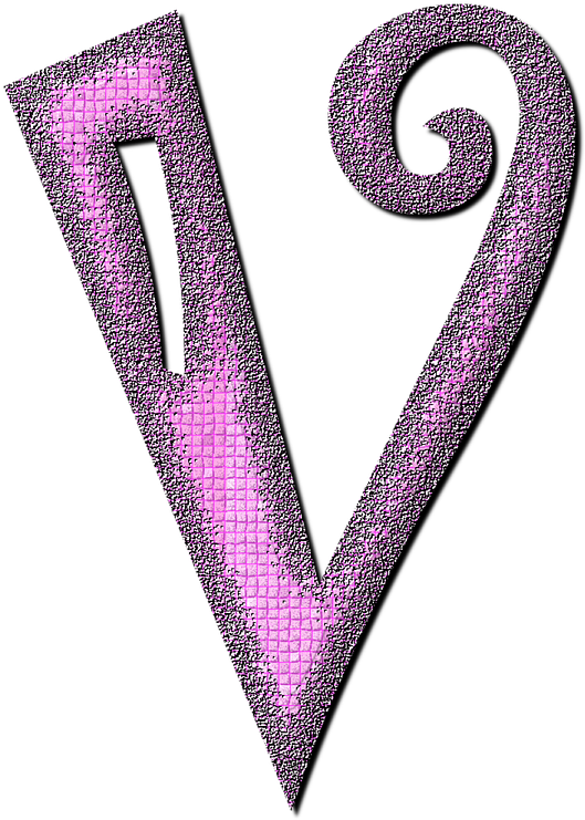 Decorative Purple Letter V