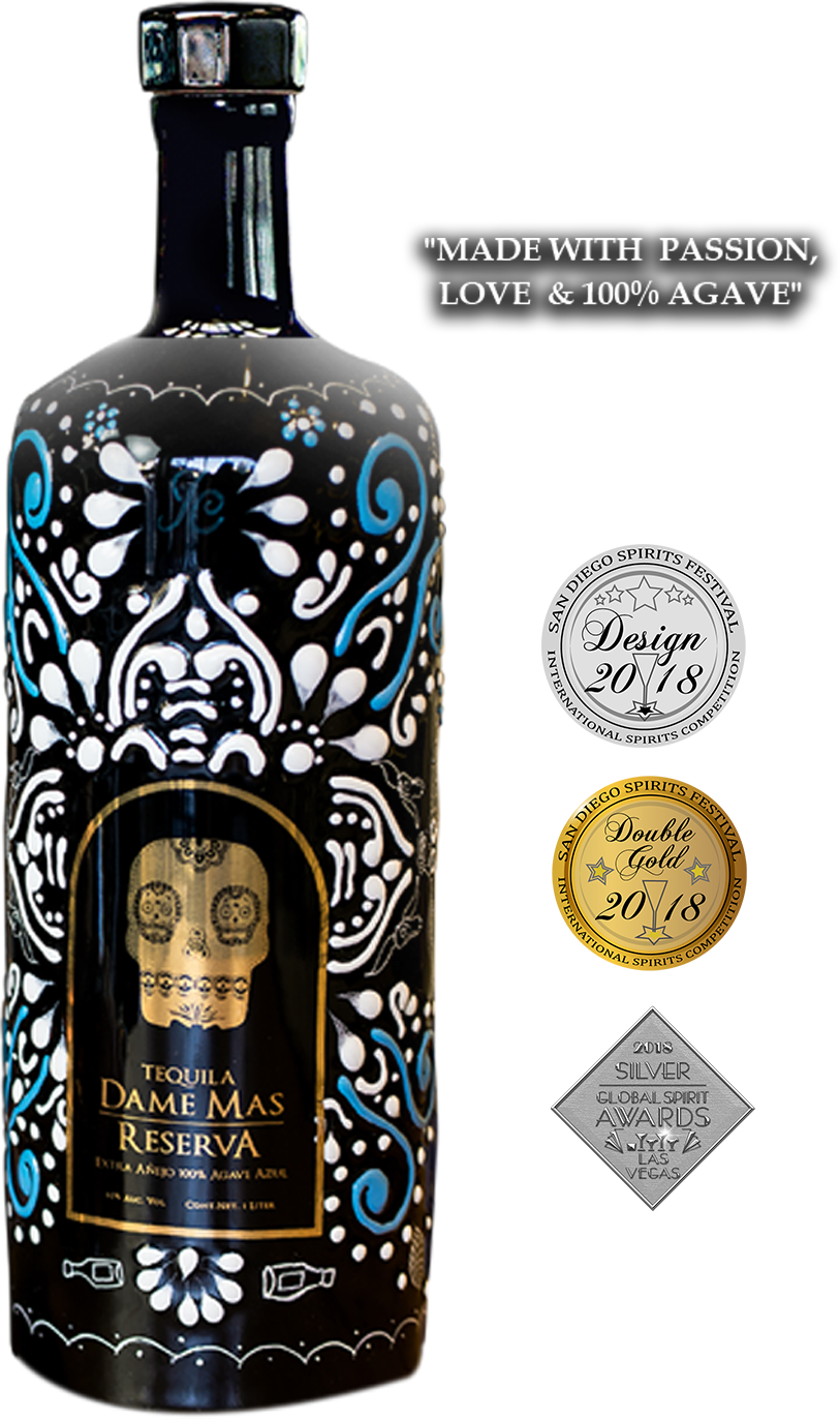 Decorative Tequila Bottlewith Awards2018