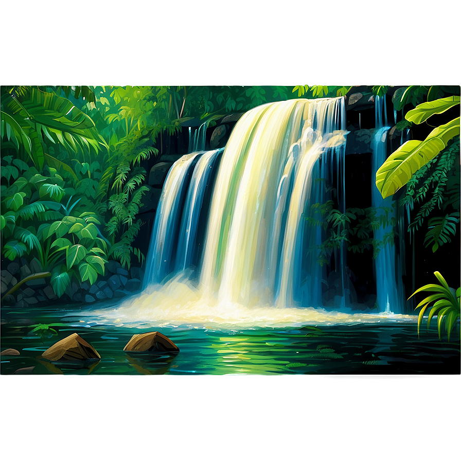 Deep Forest Waterfall Png Cfn62