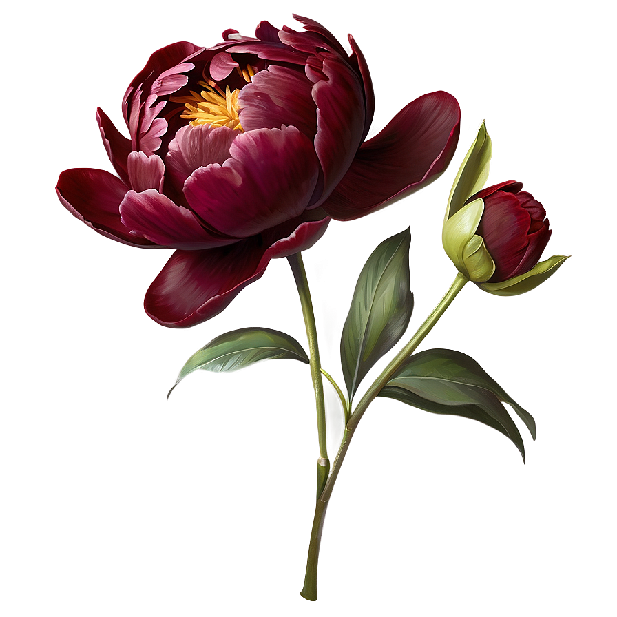 Deep Red Peonies Graphic Png Xil74