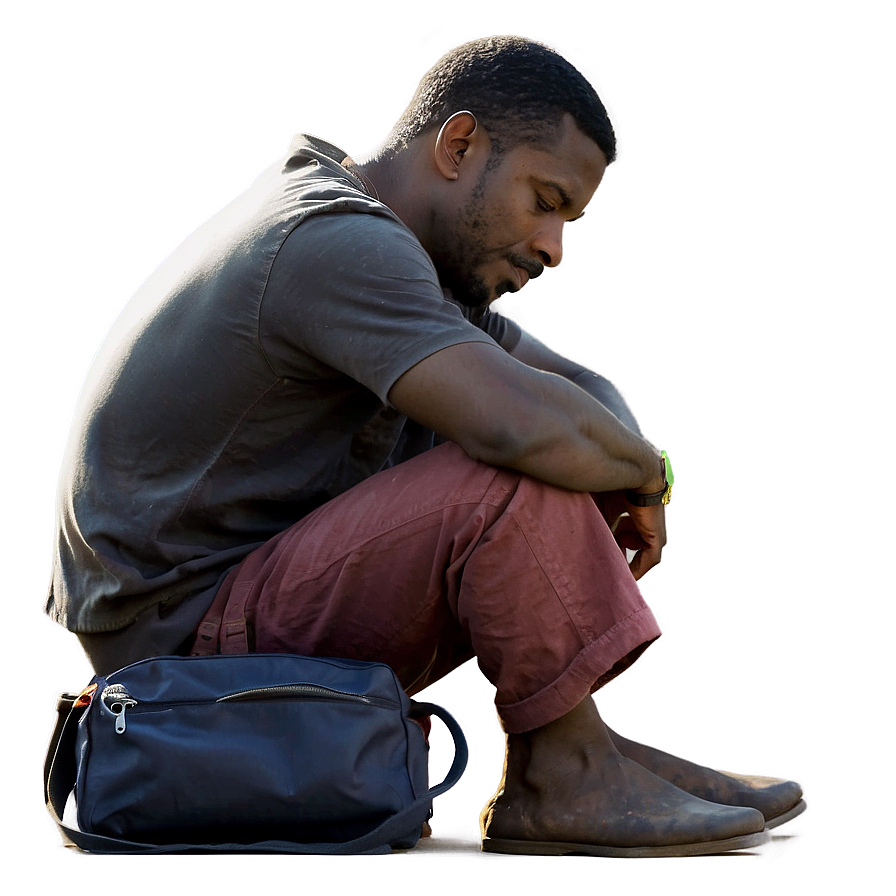 Dejected Man Sitting Alone Png Sbe