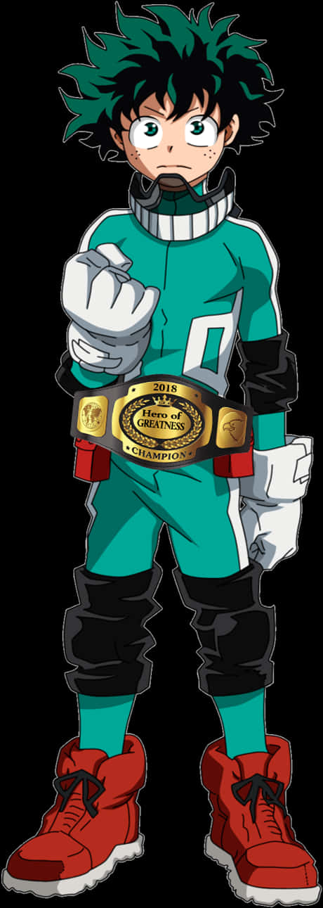 Deku Hero Costumewith Championship Belt