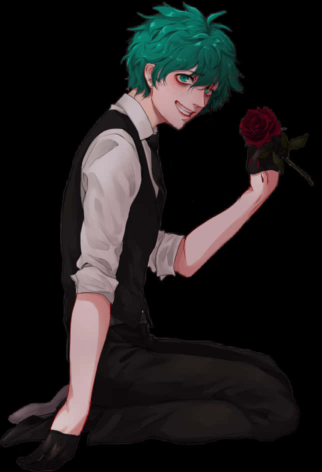 Deku_with_ Rose_ Offering