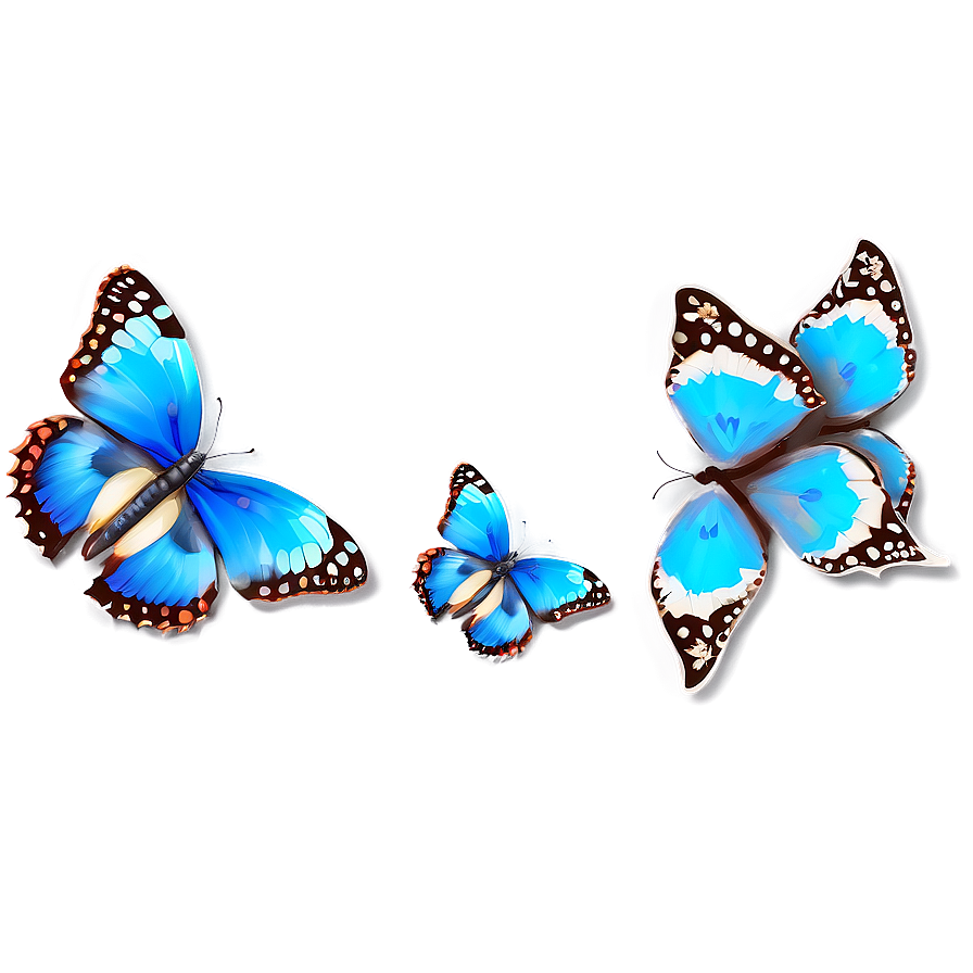 Delicate Blue Butterflies Png Dwm