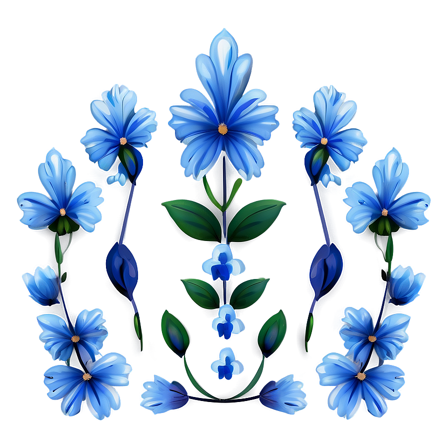 Delicate Blue Flower Png Scv19