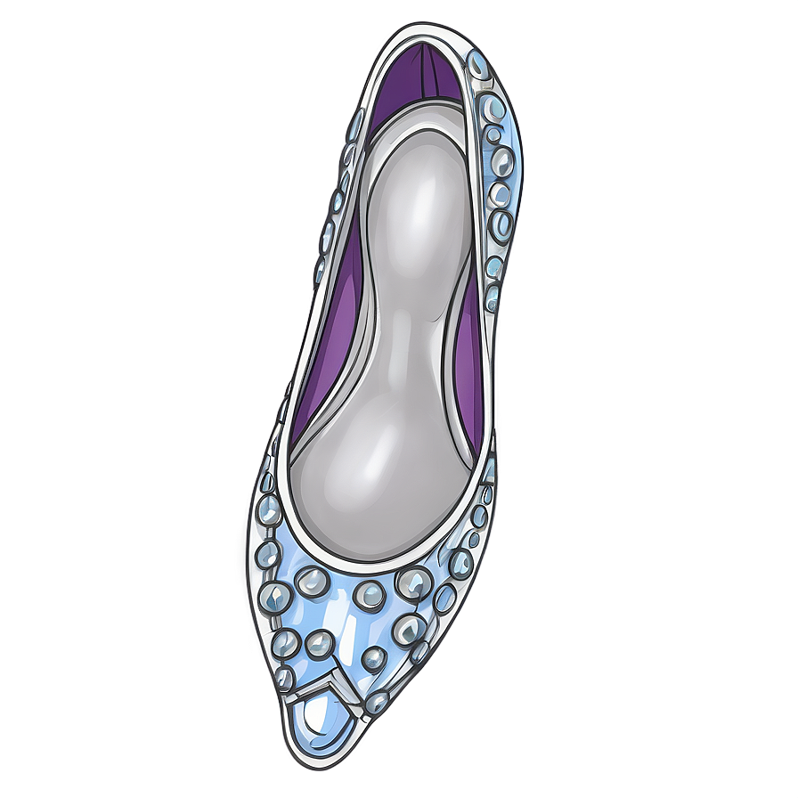 Delicate Glass Slipper Drawing Png 53