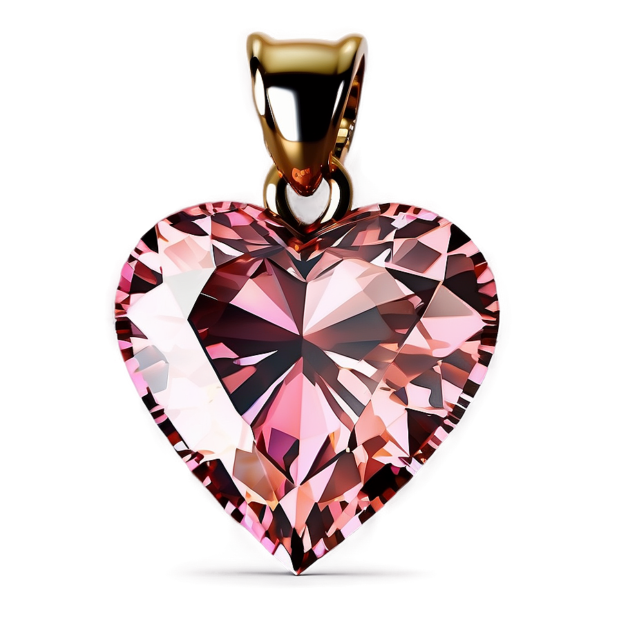 Delicate Pink Heart Diamond Png Hvx