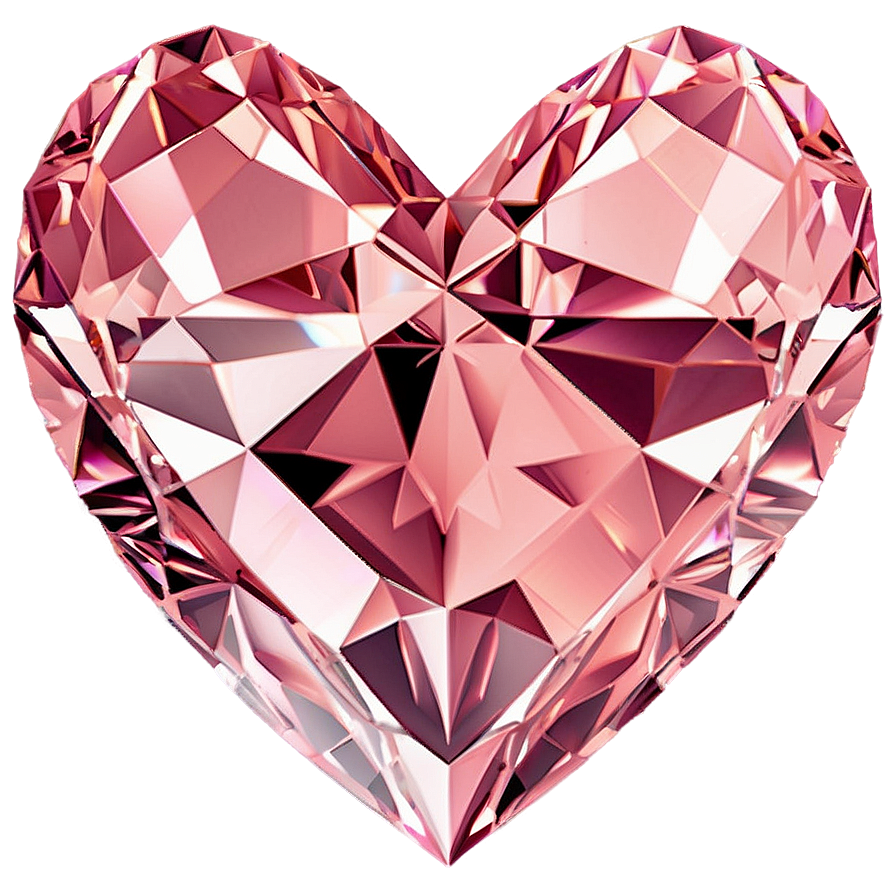 Delicate Pink Heart Diamond Png Ppr