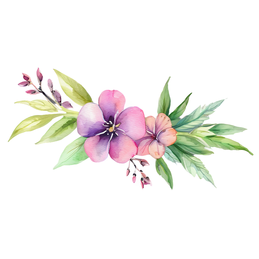 Delicate Watercolor Florals Png 23