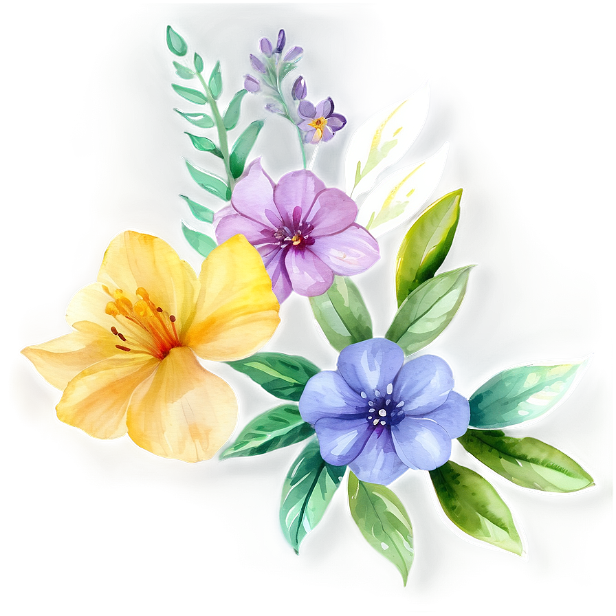 Delicate Watercolor Flower Png Sps