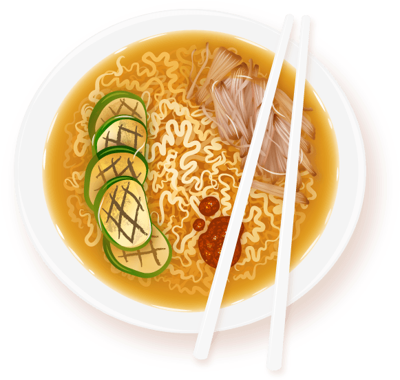 Delicious Ramen Bowl Illustration