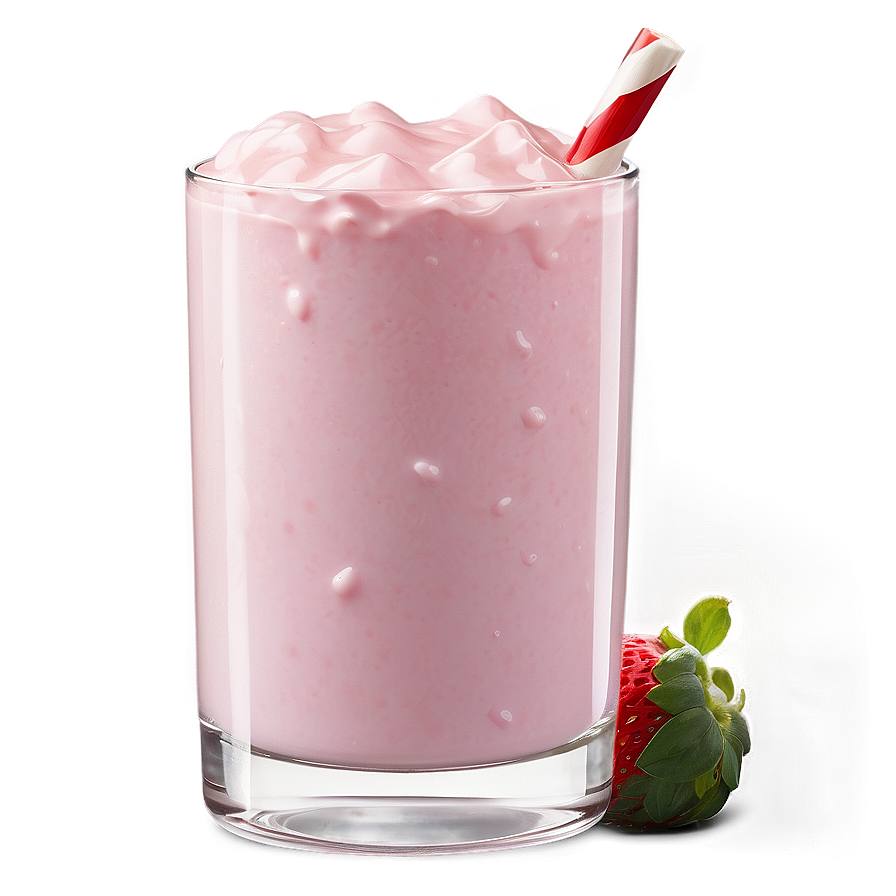 Delicious Strawberry Milk Glass Png 55