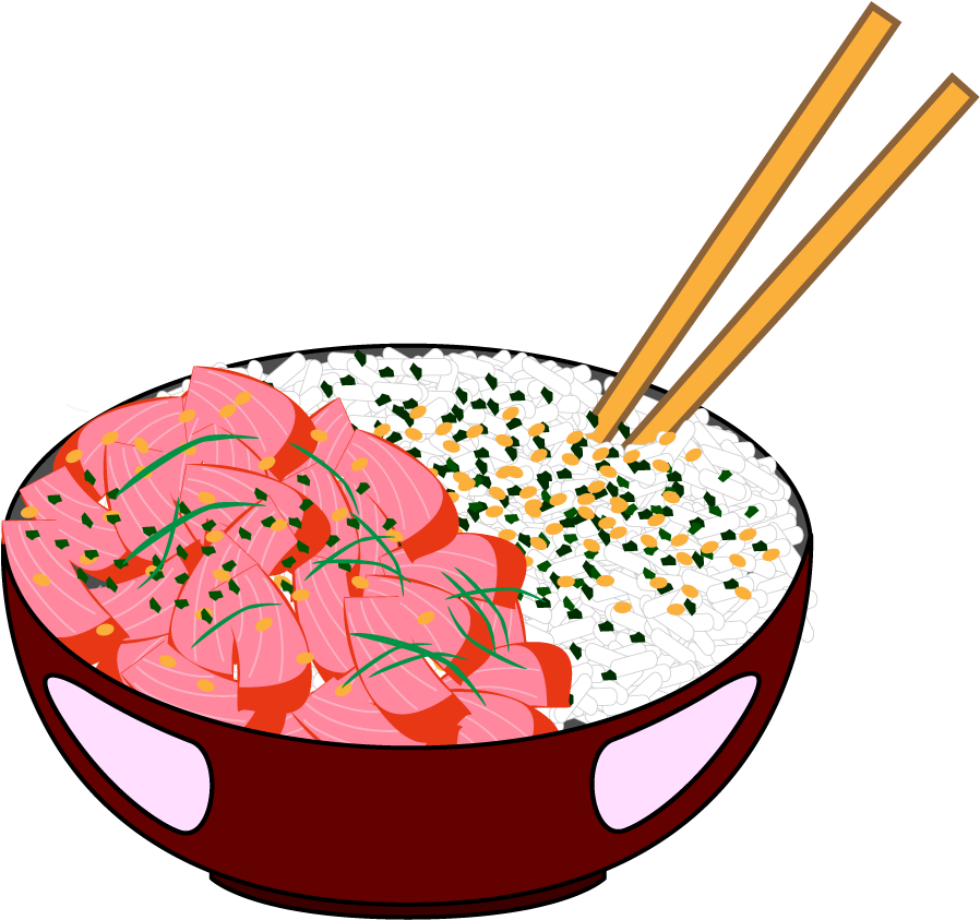 Delicious Sushi Rice Bowl Illustration