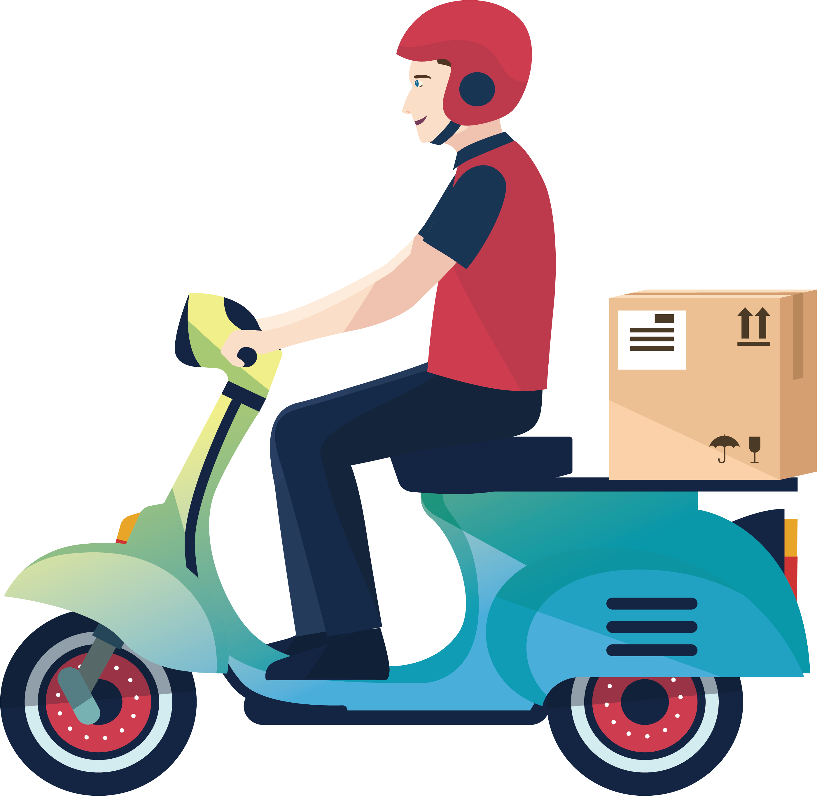 Delivery Scooter Driverwith Package