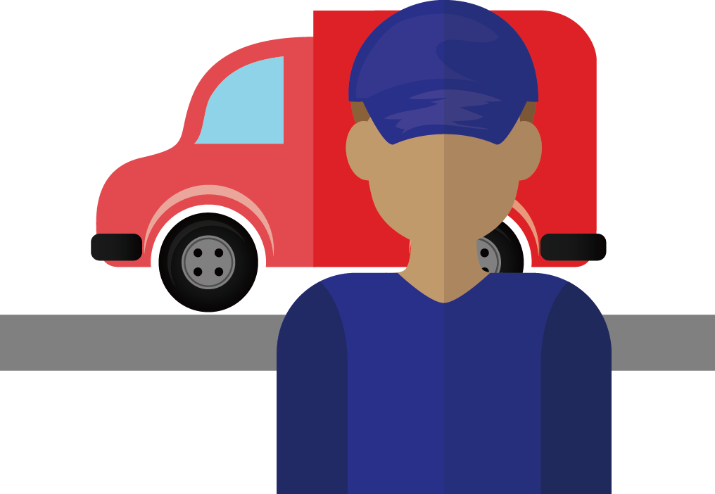 Delivery Truckand Driver Illustration